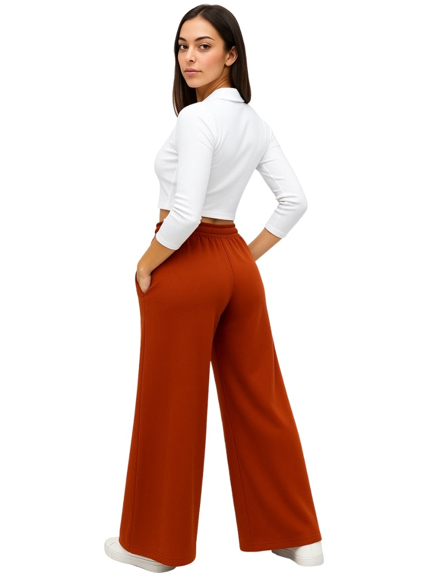 PANTALON PALAZZO MUJER FRANELA REACTIVA - ¡CÓMODO, ELEGANTE Y ENVÍO GRATIS! - 1