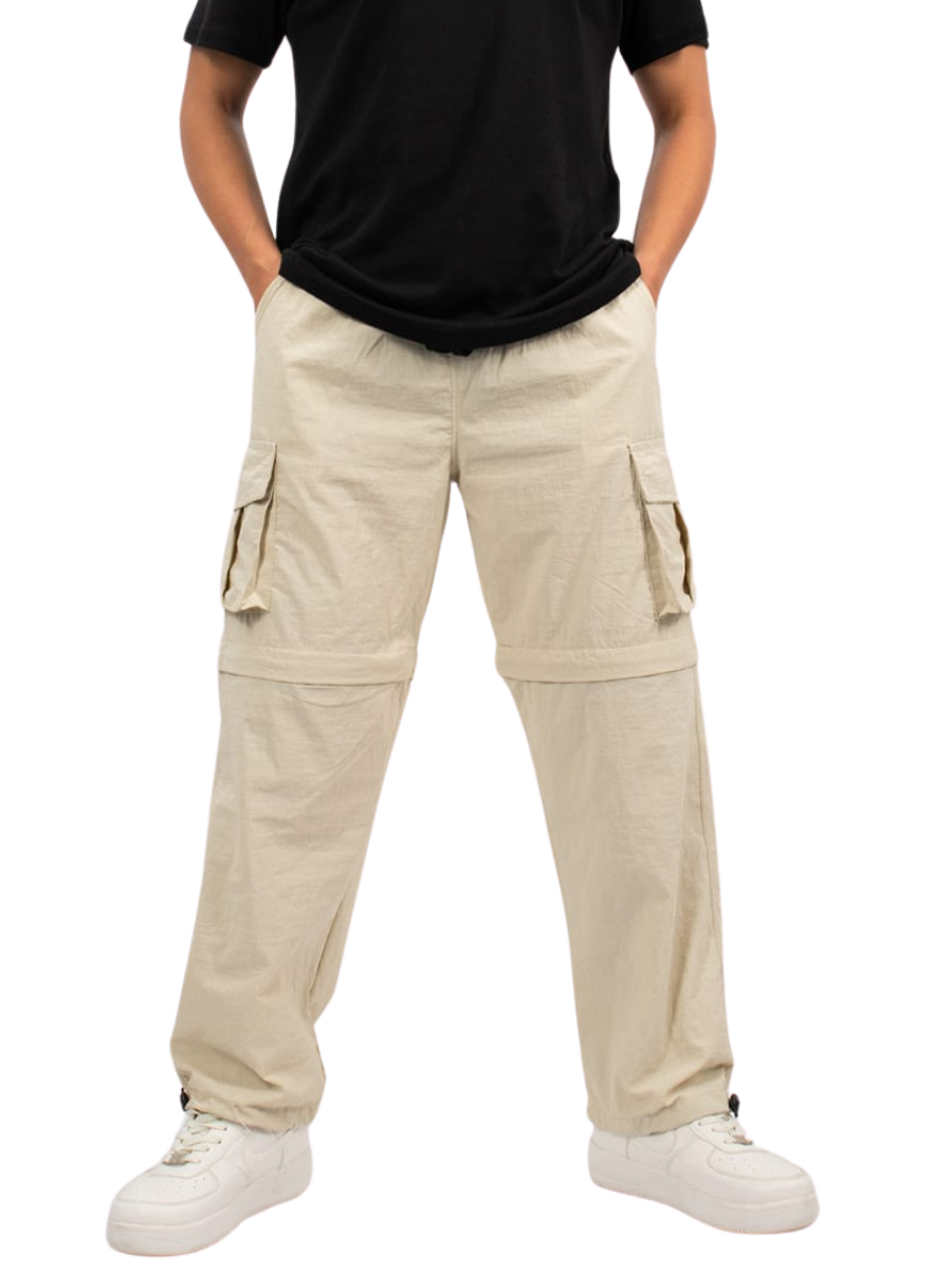 PANTALÓN CARGO CONVERTIBLE 2 EN 1 HOMBRE - HUESO / RECTO - 1