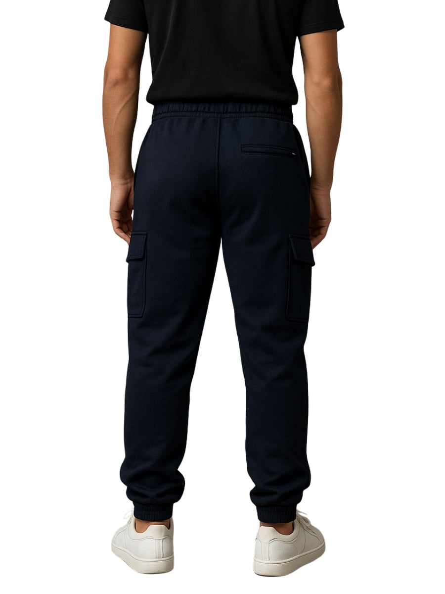 PANTALÓN CARGO OVERSIZE JOGGER HOMBRE FRANELA REACTIVO 20/1 - AZUL MARINO - 2
