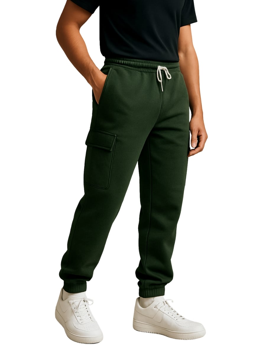 PANTALÓN CARGO OVERSIZE JOGGER HOMBRE FRANELA REACTIVO 20/1 - VERDE - 1