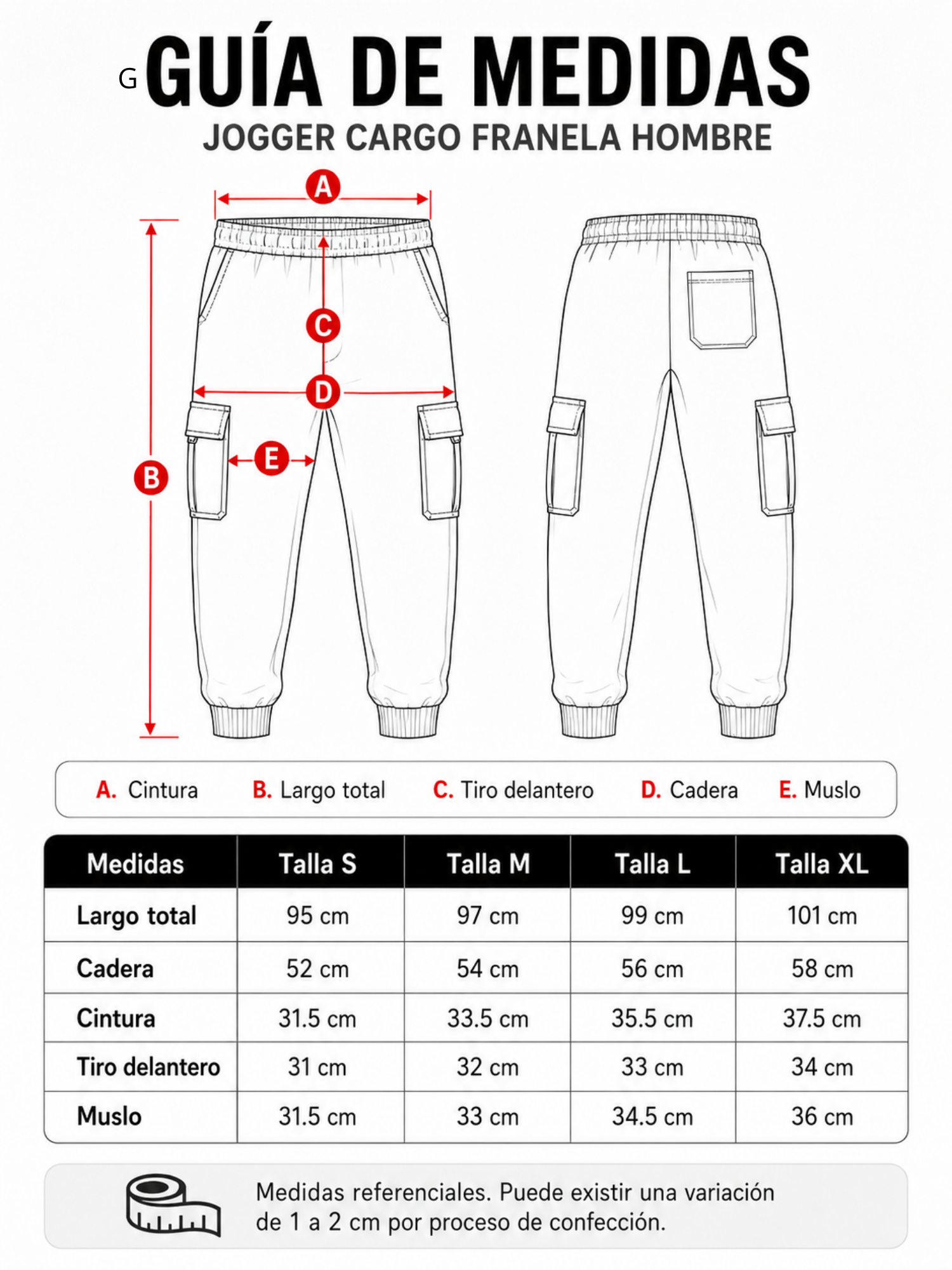 PANTALÓN CARGO OVERSIZE JOGGER HOMBRE FRANELA REACTIVO 20/1 - VERDE - 2