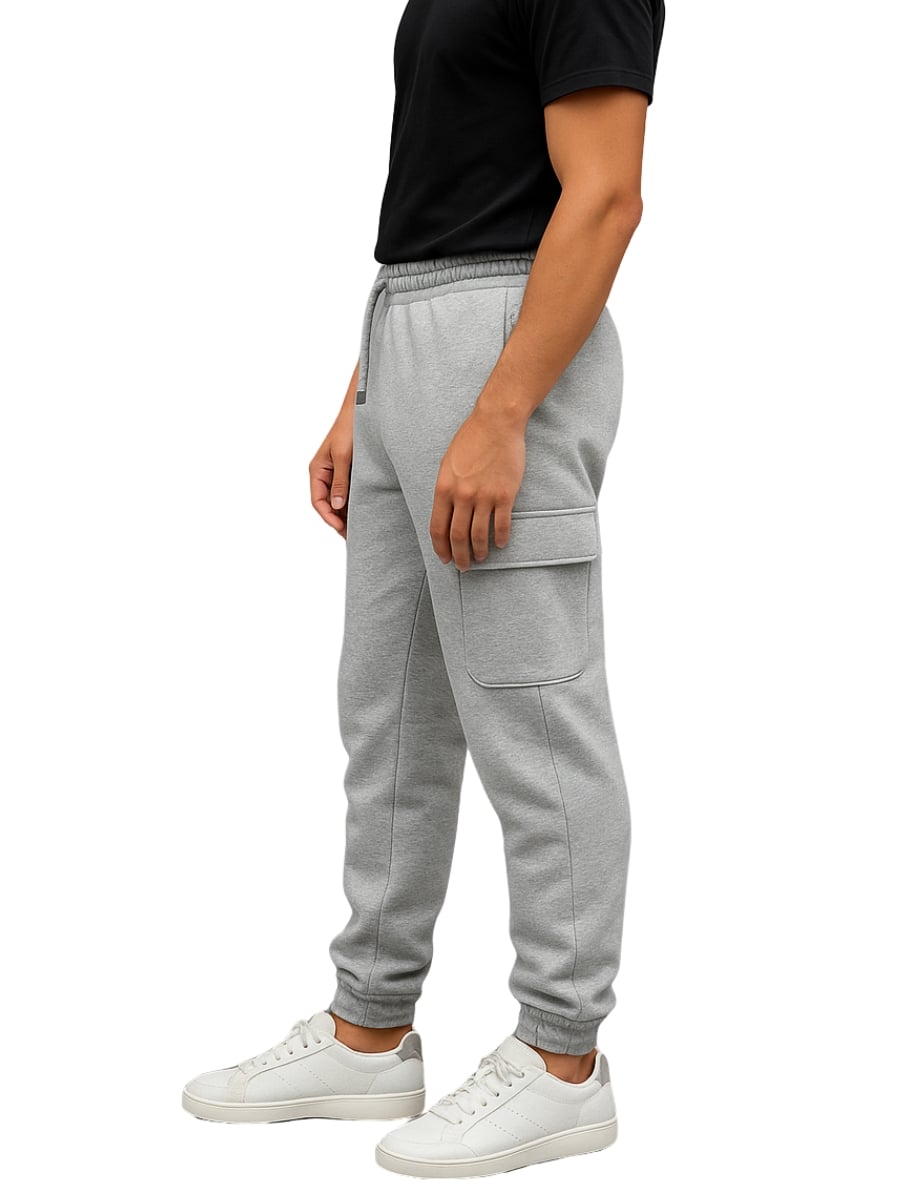 PANTALÓN CARGO OVERSIZE JOGGER HOMBRE FRANELA REACTIVO 20/1 - MELANGE - 1