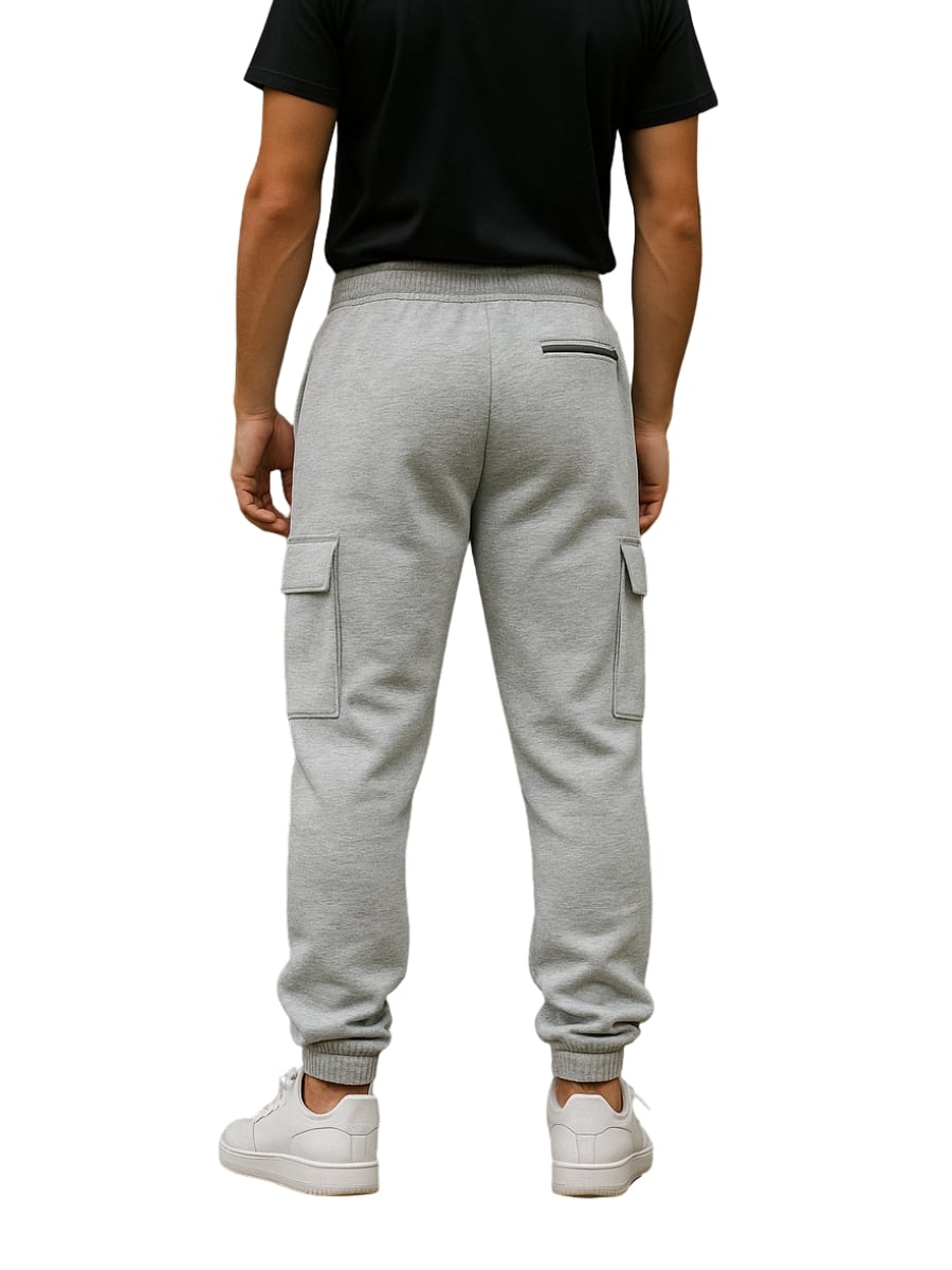 PANTALÓN CARGO OVERSIZE JOGGER HOMBRE FRANELA REACTIVO 20/1 - MELANGE - 2
