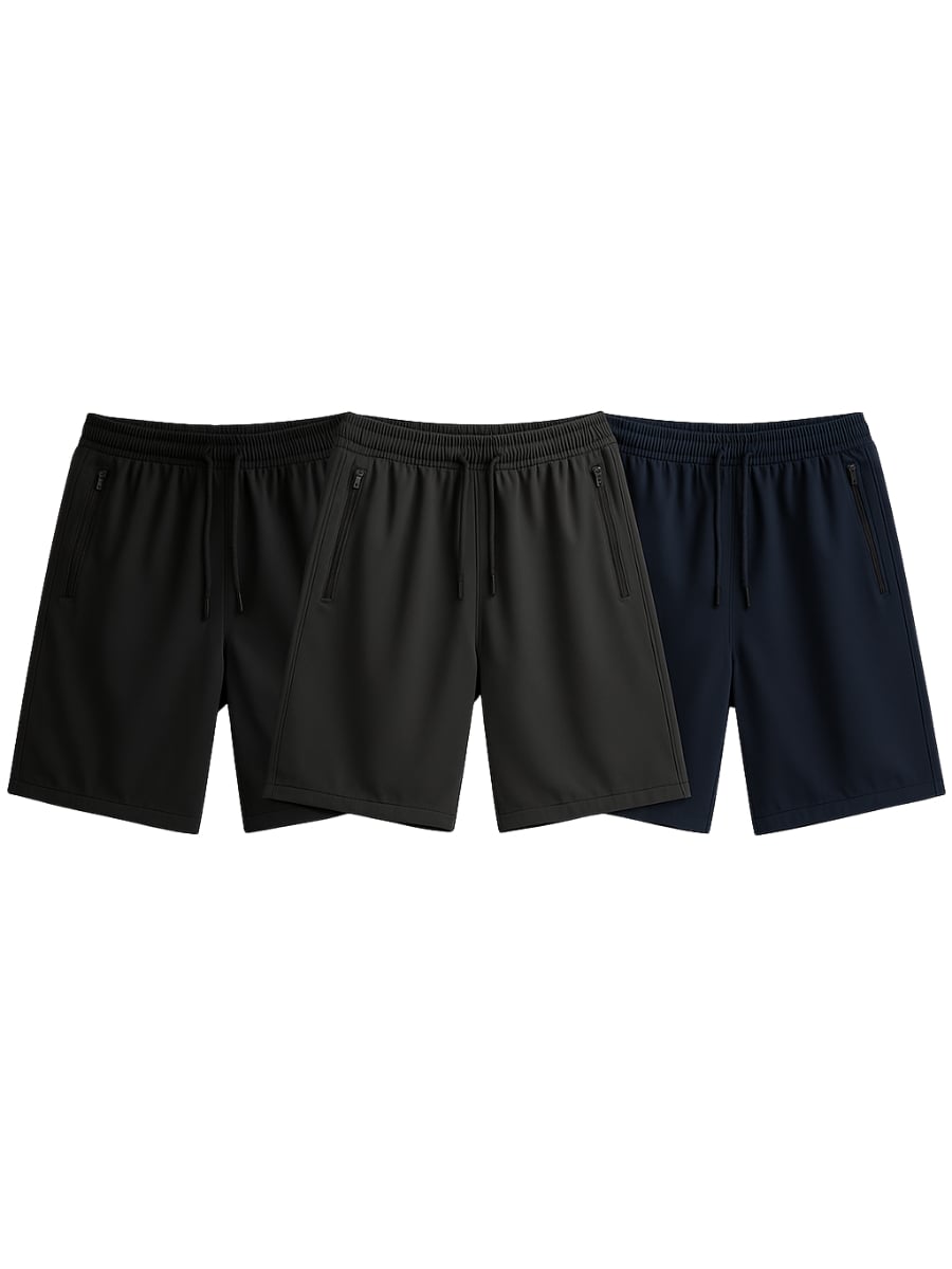 SHORT PACK X3 HOMBRE TELA NOVA - NEGRO / REGULAR - 3