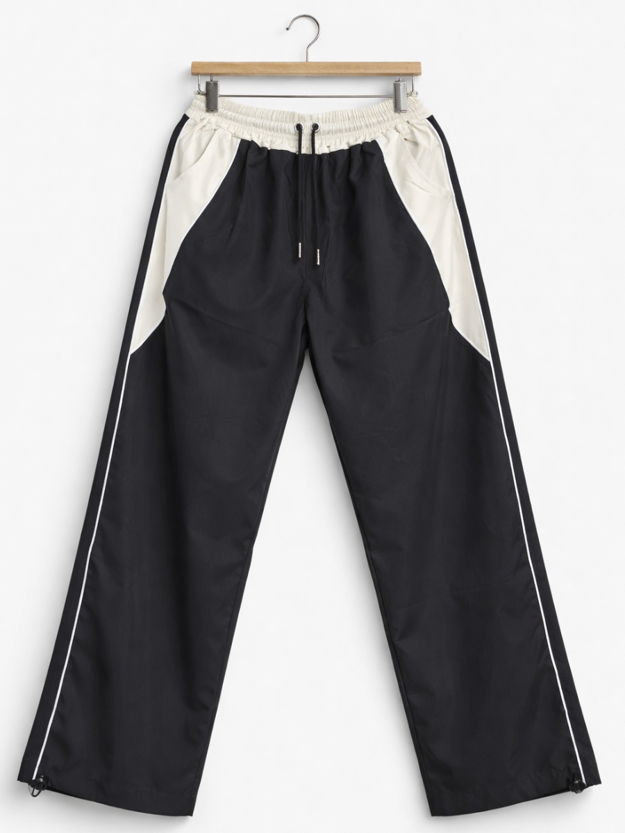 PANTALÓN BICOLOR HOMBRE NEGRO TELA NOVA STREETWEAR URBANO CASUAL CÓMODO CINTURA ELÁSTICA MODA ACTUAL ENVÍO RÁPIDO - 2