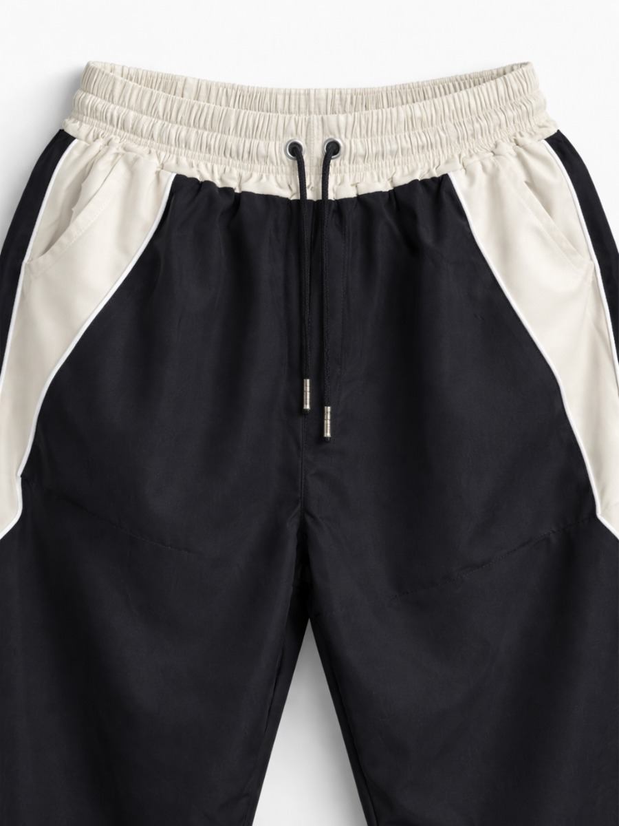 PANTALÓN BICOLOR HOMBRE NEGRO TELA NOVA STREETWEAR URBANO CASUAL CÓMODO CINTURA ELÁSTICA MODA ACTUAL ENVÍO RÁPIDO - 3