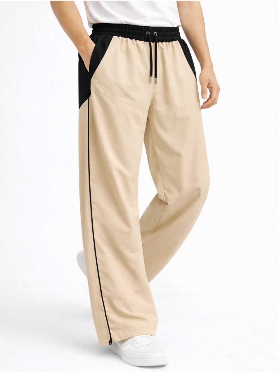 PANTALÓN OVERSIZE BICOLOR HOMBRE TELA NOVA - HUESO - 1
