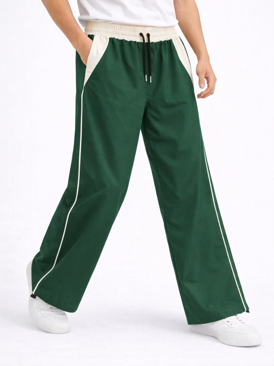 PANTALÓN OVERSIZE BICOLOR HOMBRE TELA NOVA - VERDE - 1