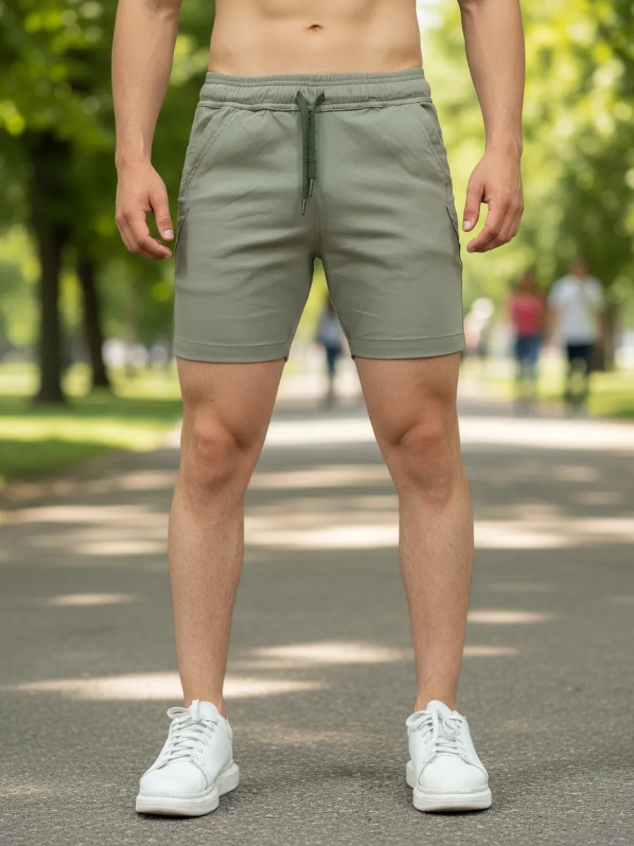SHORT HOMBRE ARENA TELA STONE CASUAL DEPORTIVO VERANO 2026 COMODO TRANSPIRABLE CALIDAD PREMIUM CINTURA ELASTICA - 2