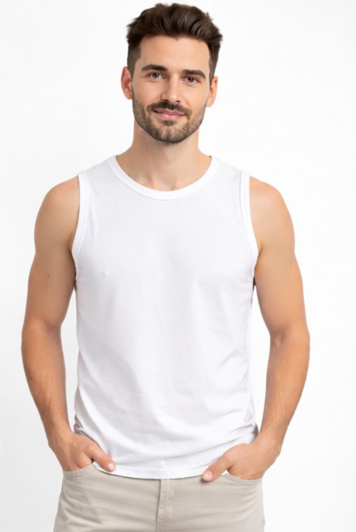 POLO MANGA CERO HOMBRE ALGODÓN BLANCO - ENKI MODASTYLE FIT REGULAR URBANO - 1
