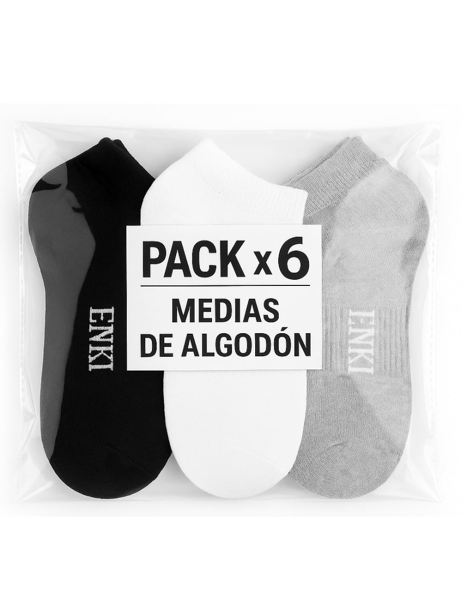 MEDIAS TALONERAS HOMBRE ALGODÓN PACK 6 BLANCO NEGRO GRIS DEPORTIVAS CASUAL 2026 CÓMODAS TRANSPIRABLES CALIDAD - 1