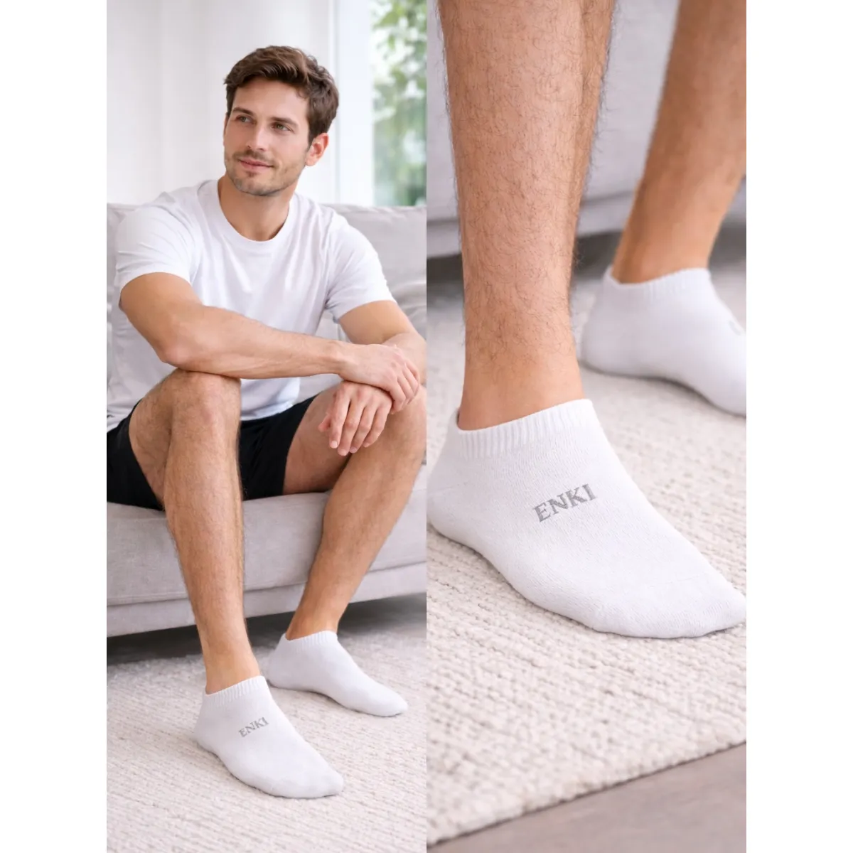 MEDIAS TALONERAS HOMBRE ALGODÓN PACK 6 BLANCO NEGRO GRIS DEPORTIVAS CASUAL 2026 CÓMODAS TRANSPIRABLES CALIDAD - 4