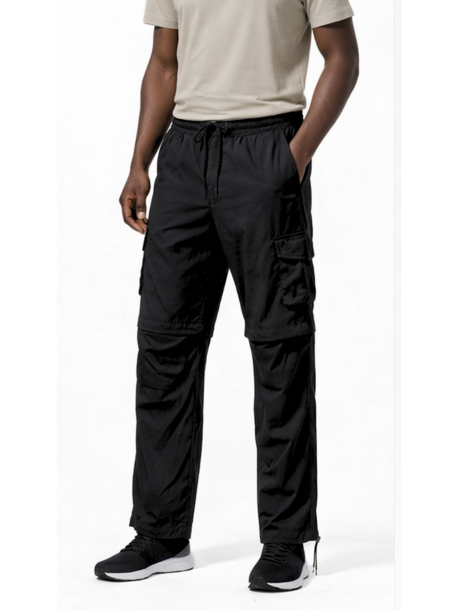 PANTALÓN CONVERTIBLE 2 EN 1 HOMBRE TELA MOJADA - NEGRO / REGULAR - 1