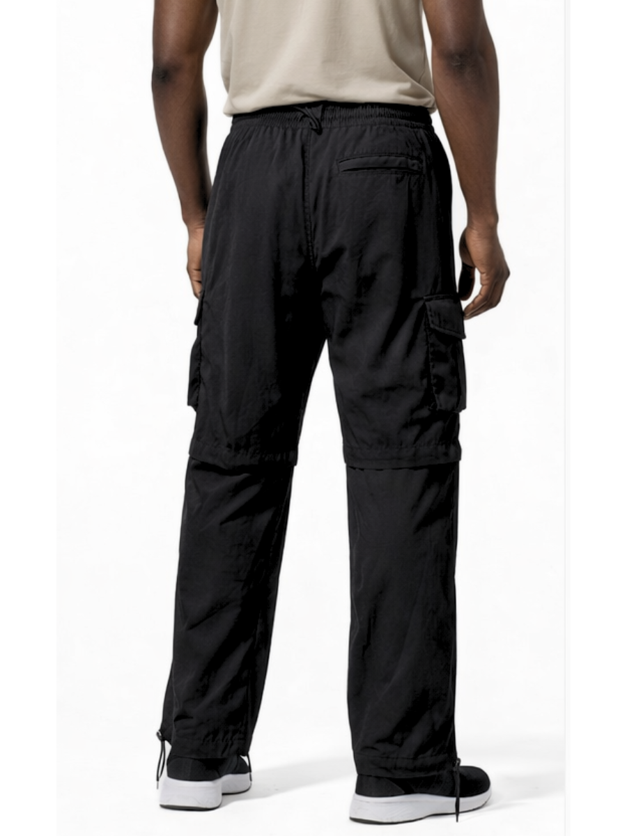 PANTALÓN CONVERTIBLE 2 EN 1 HOMBRE TELA MOJADA - NEGRO / REGULAR - 2