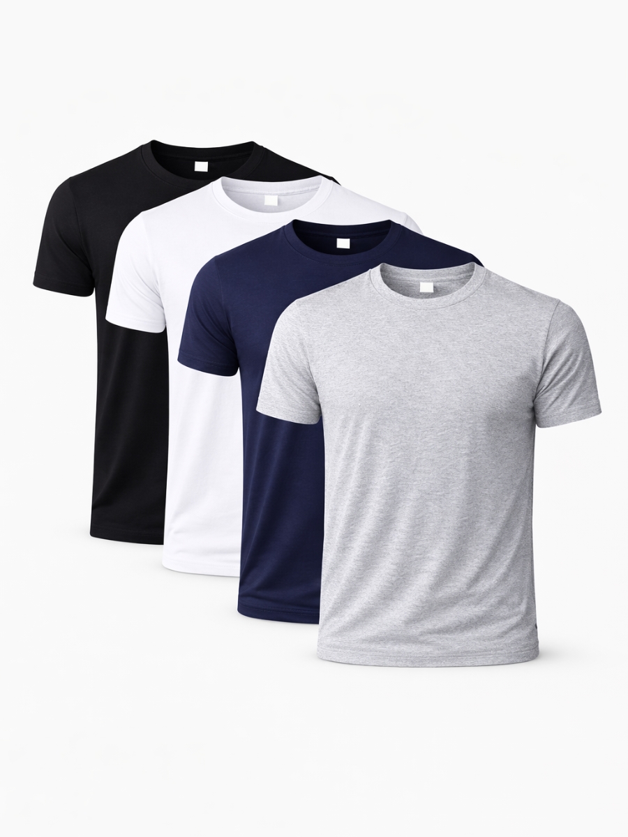 POLO PACK X4 HOMBRE ALGODÓN - NEGRO - 1
