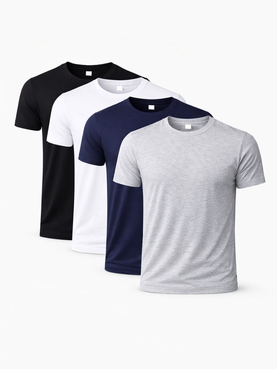 POLO PACK X4 HOMBRE ALGODÓN - NEGRO - 1