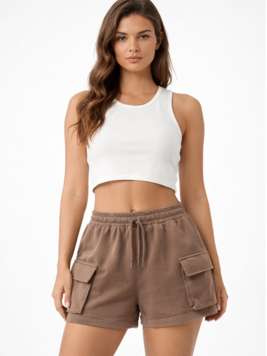 SHORT CARGO PACK X3 MUJER FRENCH TERRY - NEGRO / REGULAR - 2