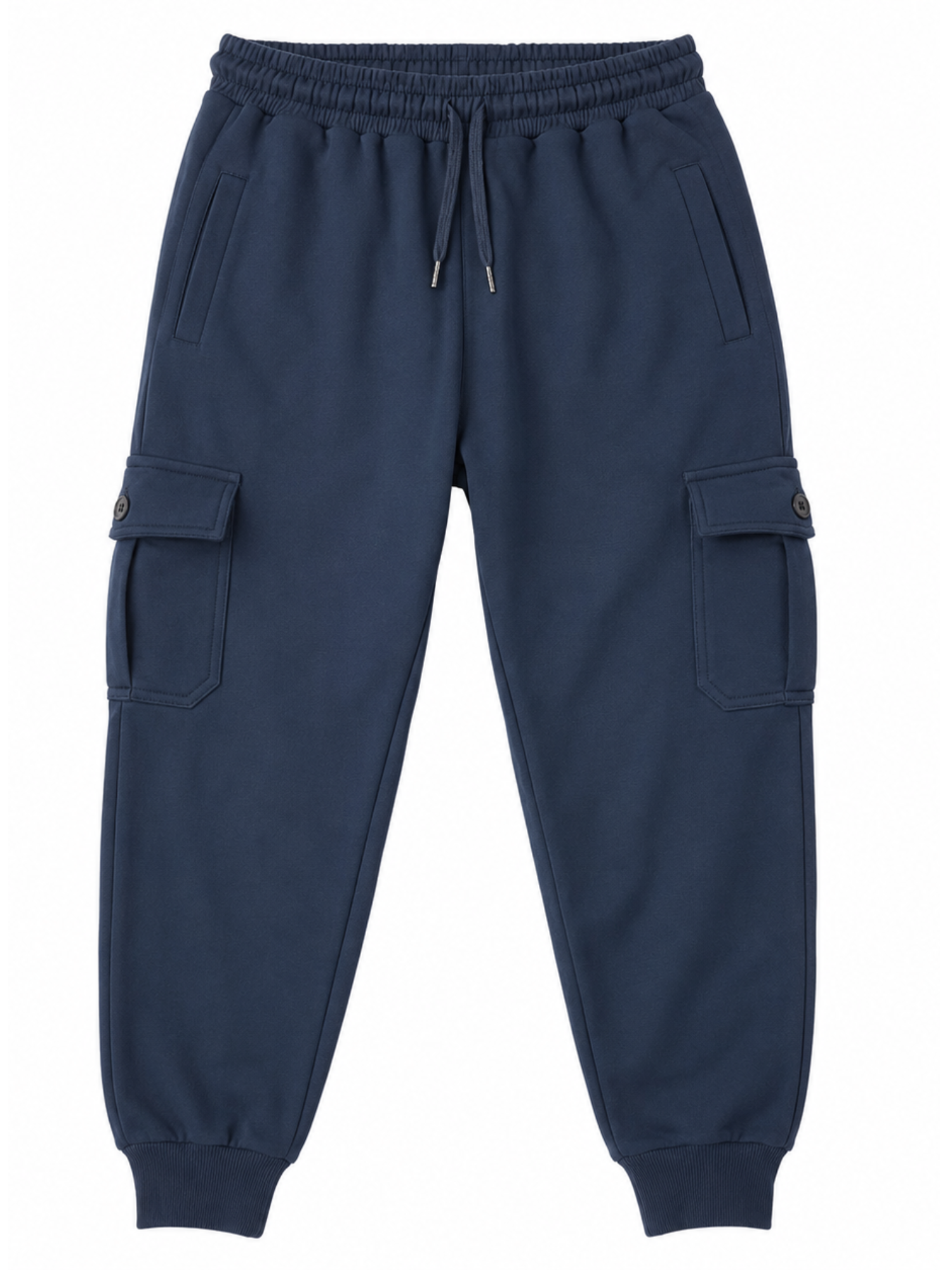 JOGGER CARGO HOMBRE ALGODON FRANELA AZUL INDIGO URBANO CASUAL - 2