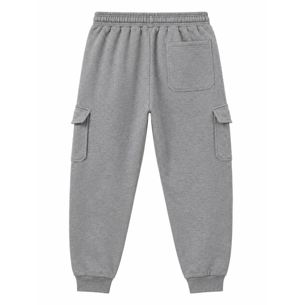 JOGGER CARGO HOMBRE ALGODÓN FRANELA GRIS MELANGE PUÑO RIB 5 BOLSILLOS URBANO CASUAL - 5