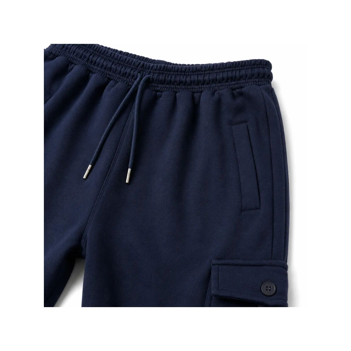 JOGGER CARGO HOMBRE ALGODÓN FRANELA AZUL MARINO PUÑO RIB 5 BOLSILLOS URBANO CASUAL - 6