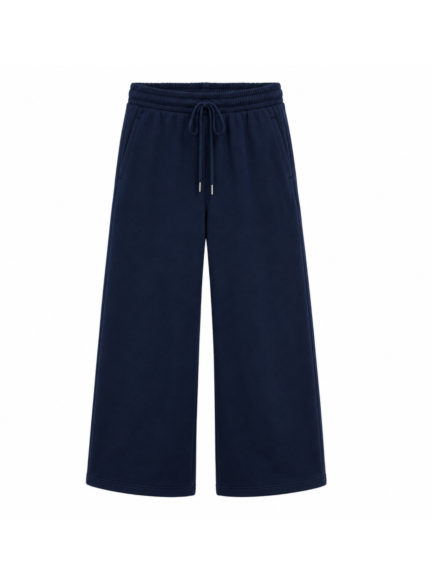 PANTALON PALAZO FRANELA AZUL MARINO CINTURA ELASTICA CON CORDON MUJER - 3