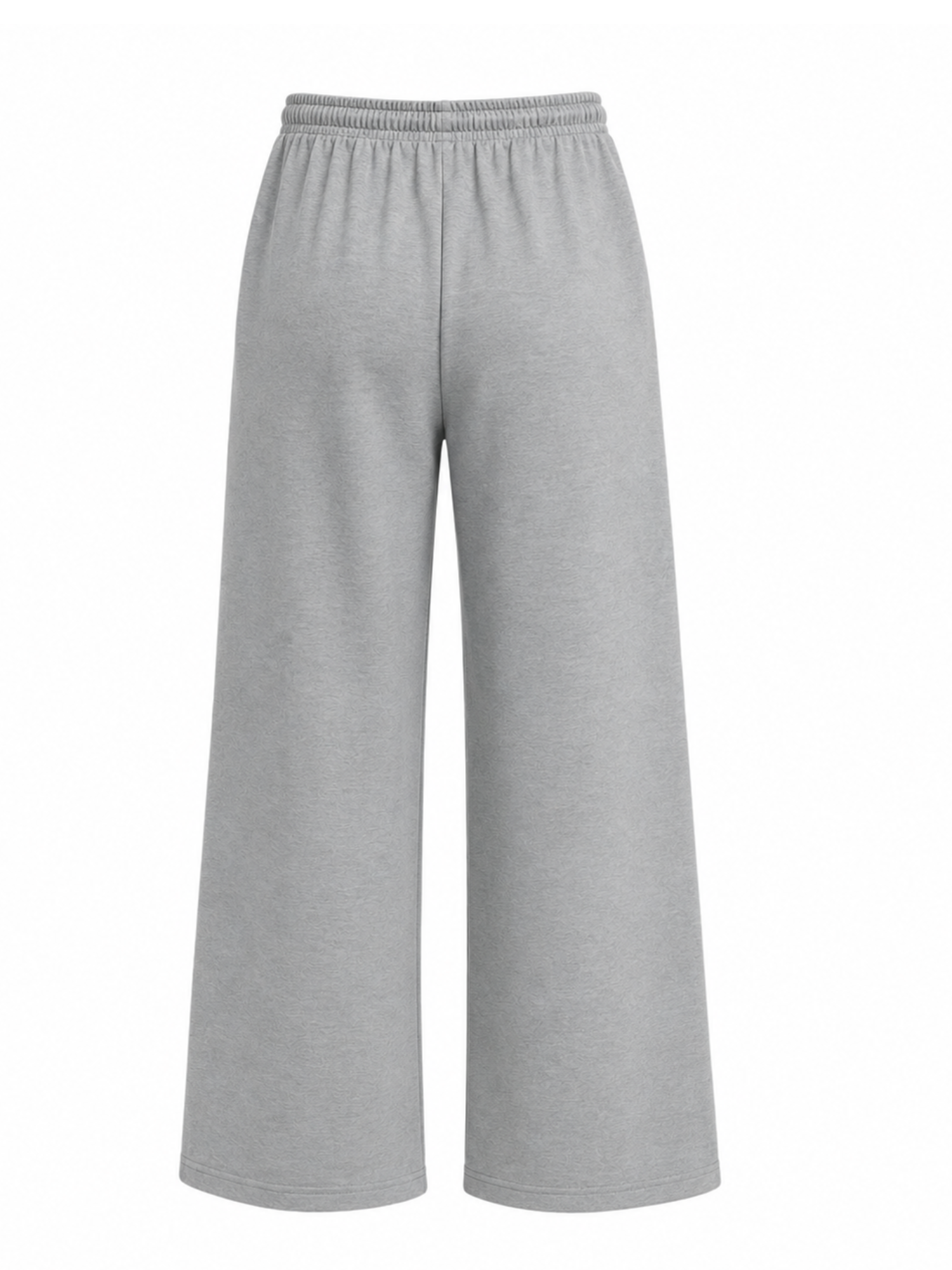 PANTALON PALAZO FRANELA GRIS JASPEADO CINTURA ELASTICA CON CORDON MUJER - 4