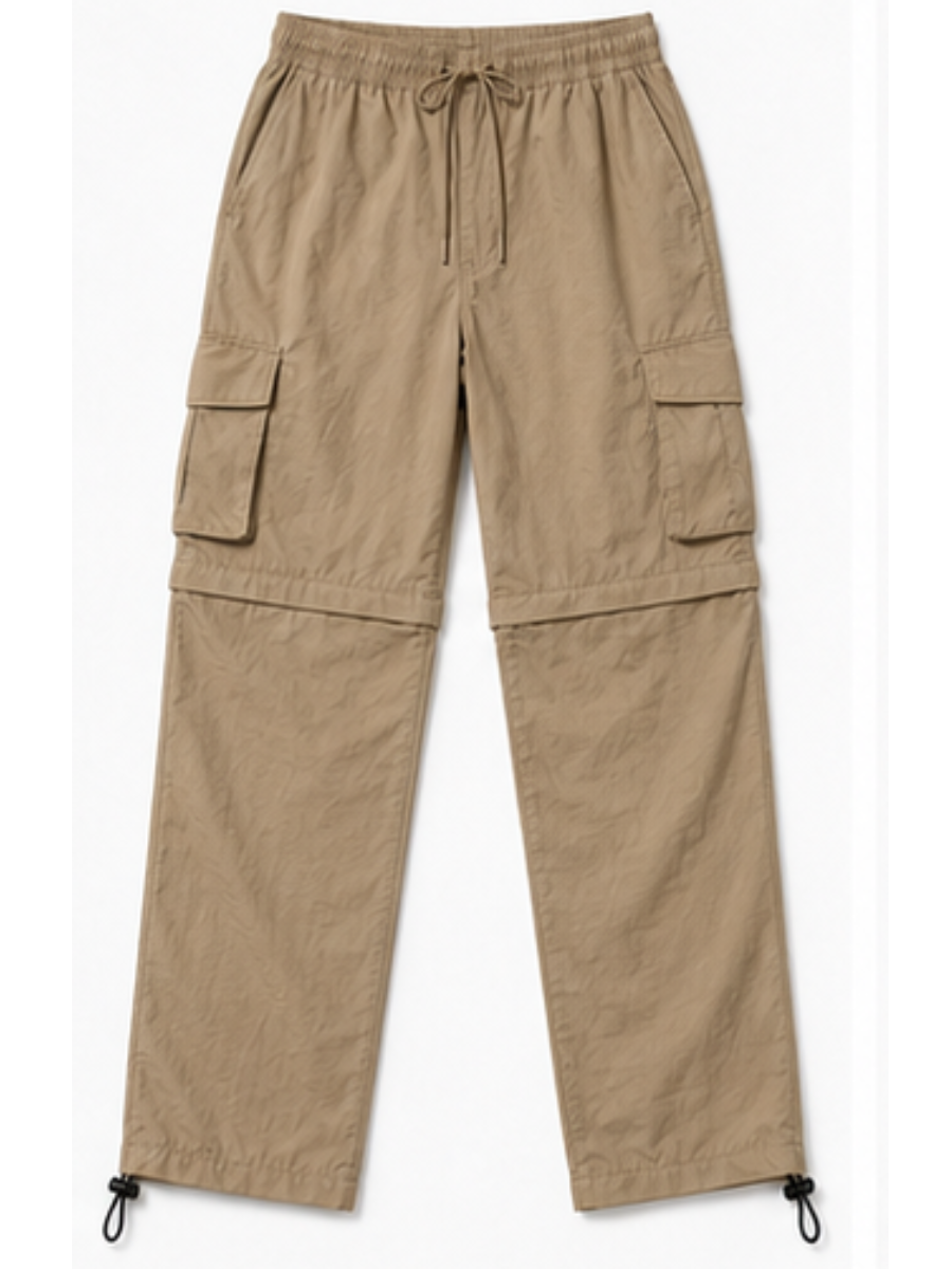 PANTALÓN CONVERTIBLE HOMBRE TELA MOJADA CARGO URBANO BEIGE - 4