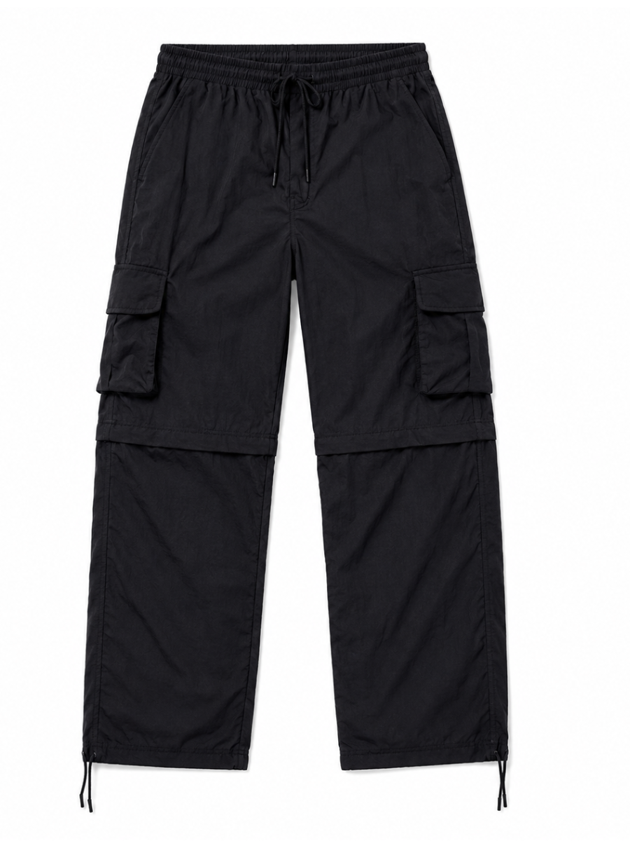 PANTALÓN CONVERTIBLE HOMBRE TELA MOJADA CARGO URBANO NEGRO - 5