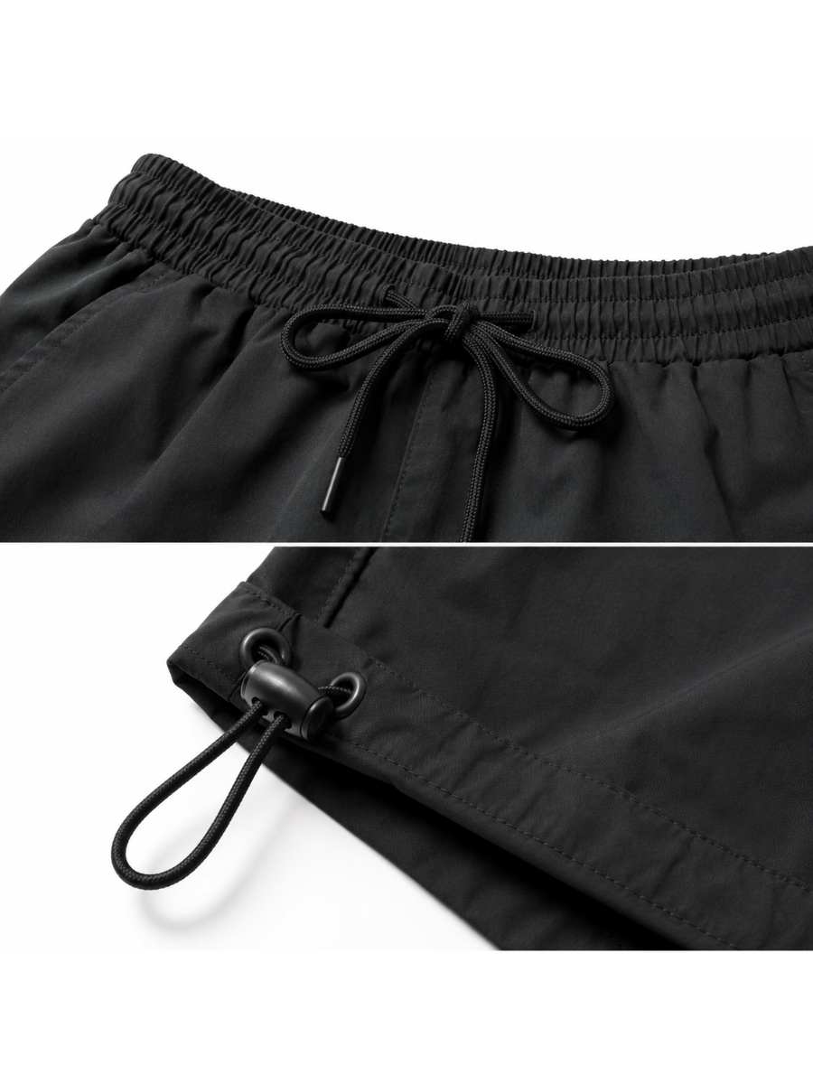 PANTALÓN CARGO MUJER CONVERTIBLE TELA MOJADA URBANO COLOR NEGRO - 5