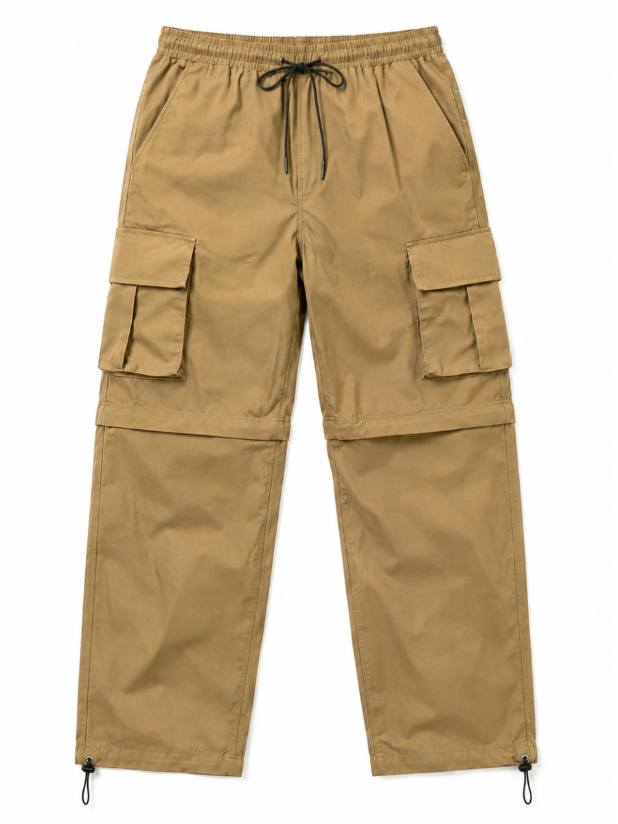 PANTALÓN CARGO MUJER CONVERTIBLE TELA MOJADA URBANO COLOR CAQUI - 5