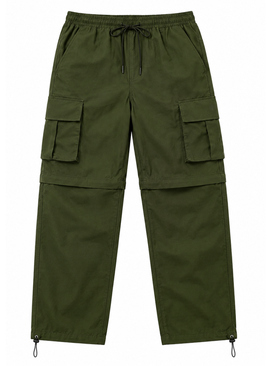 PANTALÓN CARGO MUJER CONVERTIBLE TELA MOJADA URBANO VERDE MILITAR - 4