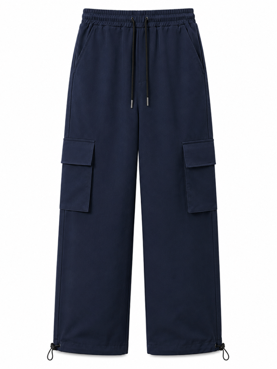 JOGGER CARGO NOVA MUJER AZUL MARINO PIERNA ANCHA TELA NOVA URBANO CASUAL - 5