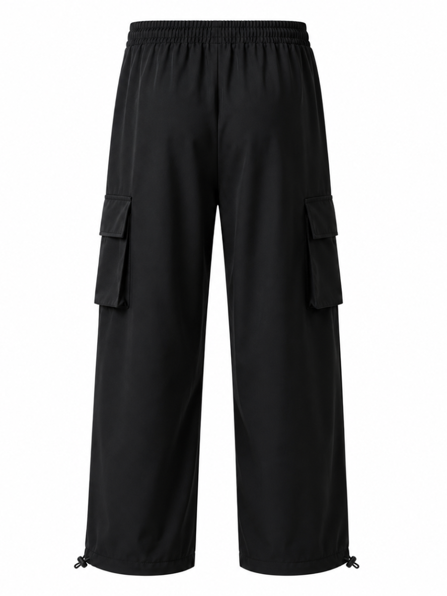 JOGGER CARGO NOVA MUJER TELA NOVA PIERNA ANCHA CINTURA ELASTICADA CORDÓN AJUSTABLE BOLSILLOS CARGO REGULADOR EN BASTA CASUAL - 6