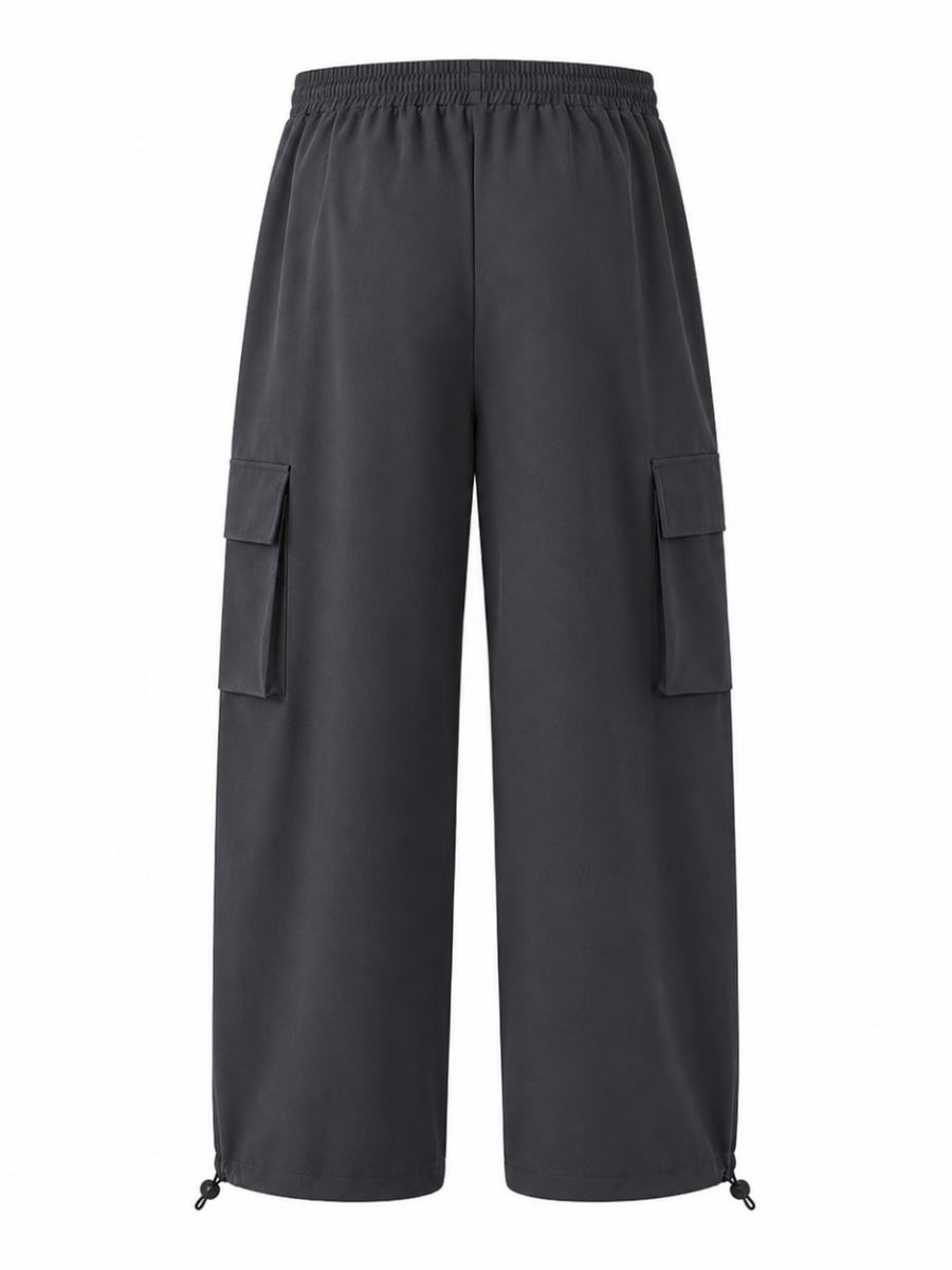 JOGGER CARGO NOVA MUJER GRIS PIERNA ANCHA TELA NOVA URBANO CASUAL - 5