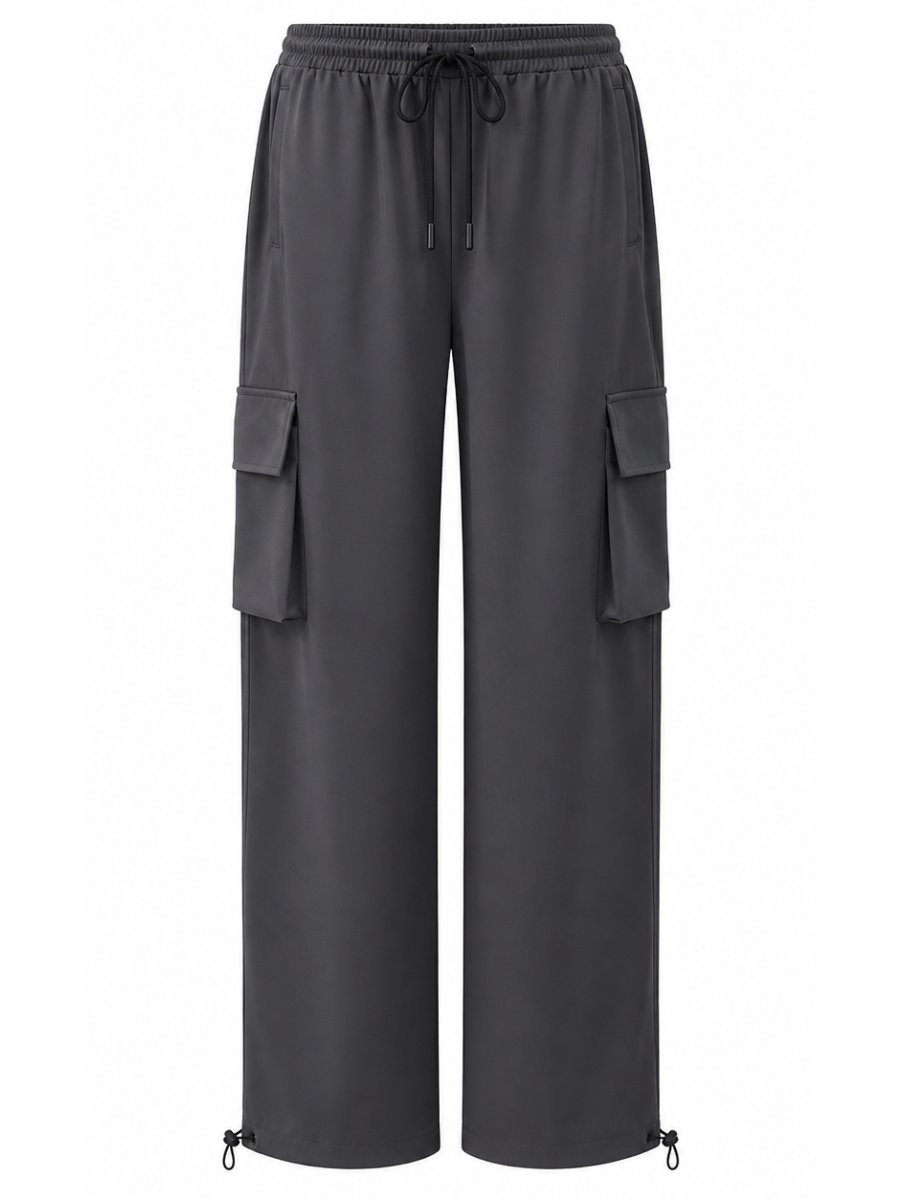JOGGER CARGO NOVA MUJER GRIS PIERNA ANCHA TELA NOVA URBANO CASUAL - 6