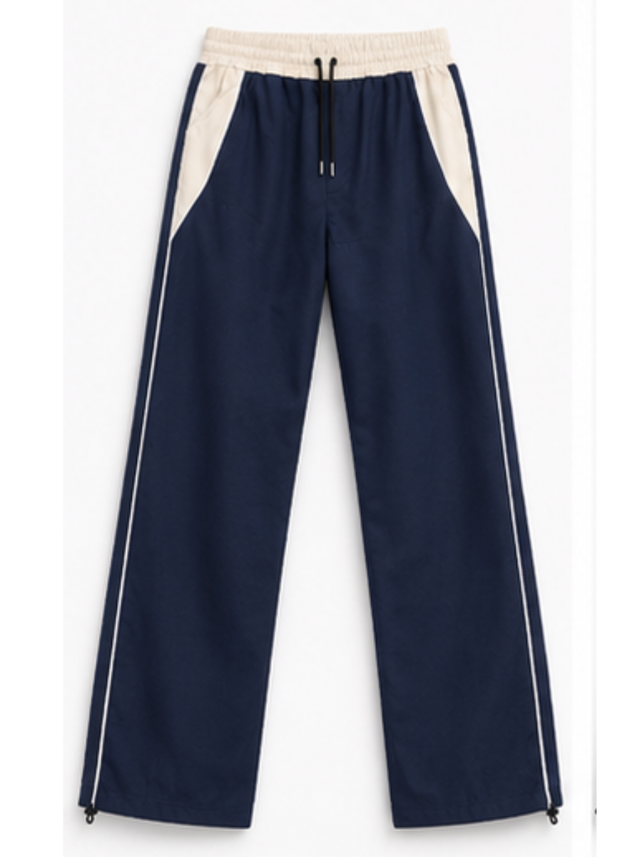 JOGGER NOVA BICOLOR PANTALON URBANO CASUAL TELA NOVA CINTURA ELASTICADA PIERNA ANCHA CON CORDON AJUSTABLE ESTILO JUVENIL - 5