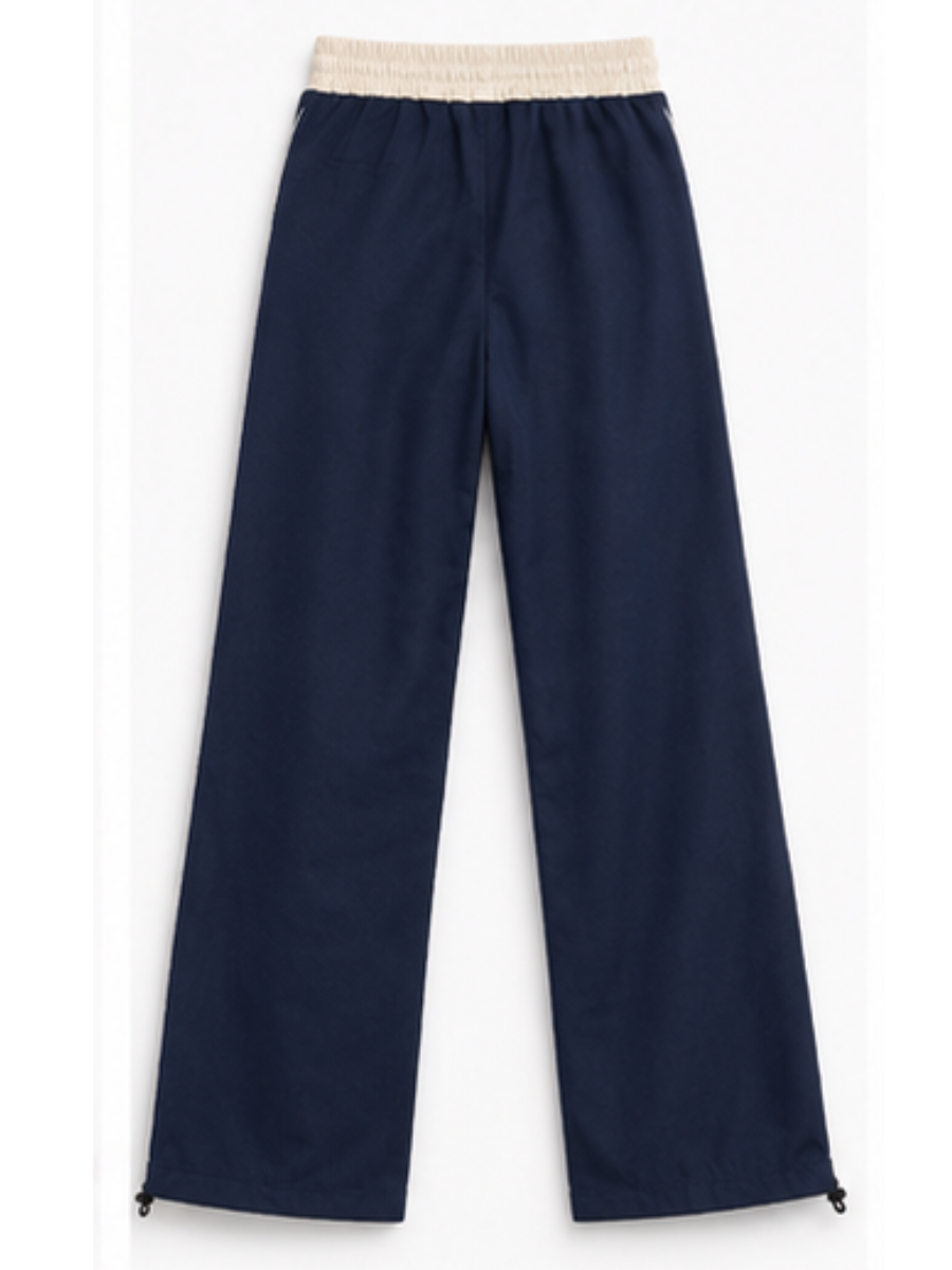JOGGER NOVA BICOLOR PANTALON URBANO CASUAL TELA NOVA CINTURA ELASTICADA PIERNA ANCHA CON CORDON AJUSTABLE ESTILO JUVENIL - 6