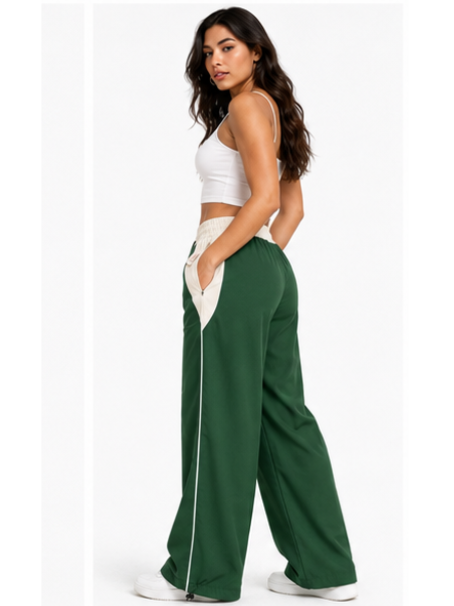 JOGGER NOVA BICOLOR PANTALON URBANO CASUAL TELA NOVA CINTURA ELASTICADA PIERNA ANCHA CON CORDON AJUSTABLE ESTILO JUVENIL - 4