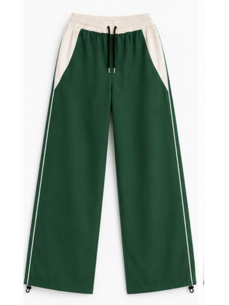 JOGGER NOVA BICOLOR PANTALON URBANO CASUAL TELA NOVA CINTURA ELASTICADA PIERNA ANCHA CON CORDON AJUSTABLE ESTILO JUVENIL - 5