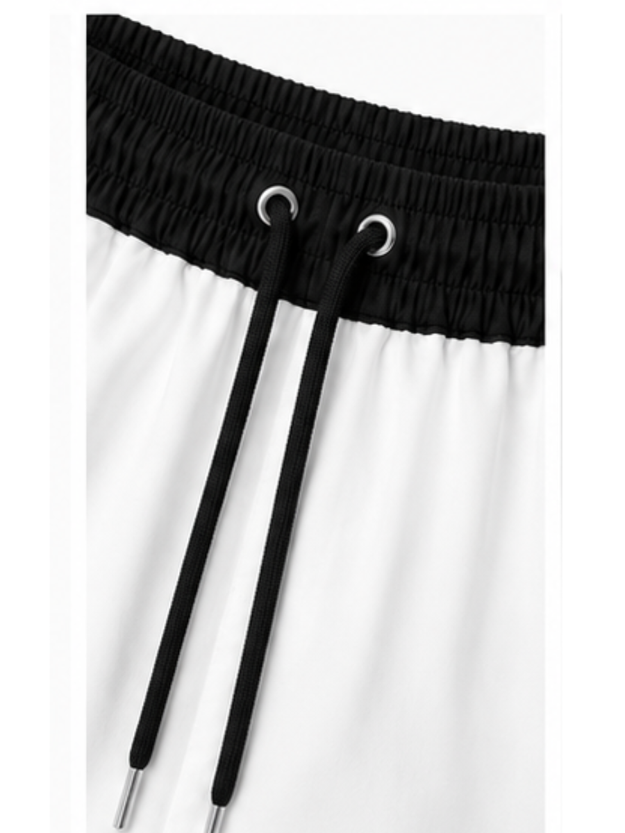 JOGGER NOVA BICOLOR BLANCO PANTALON URBANO CASUAL TELA NOVA CINTURA ELASTICADA PIERNA ANCHA CORDON AJUSTABLE JUVENIL - 5