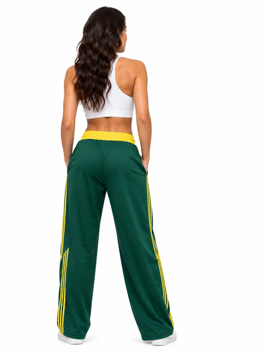 PANTALÓN DEPORTIVO NOVA TELA NOVA CINTURA ELASTICADA PIERNA ANCHA LÍNEAS LATERALES ESTILO URBANO CASUAL - 2