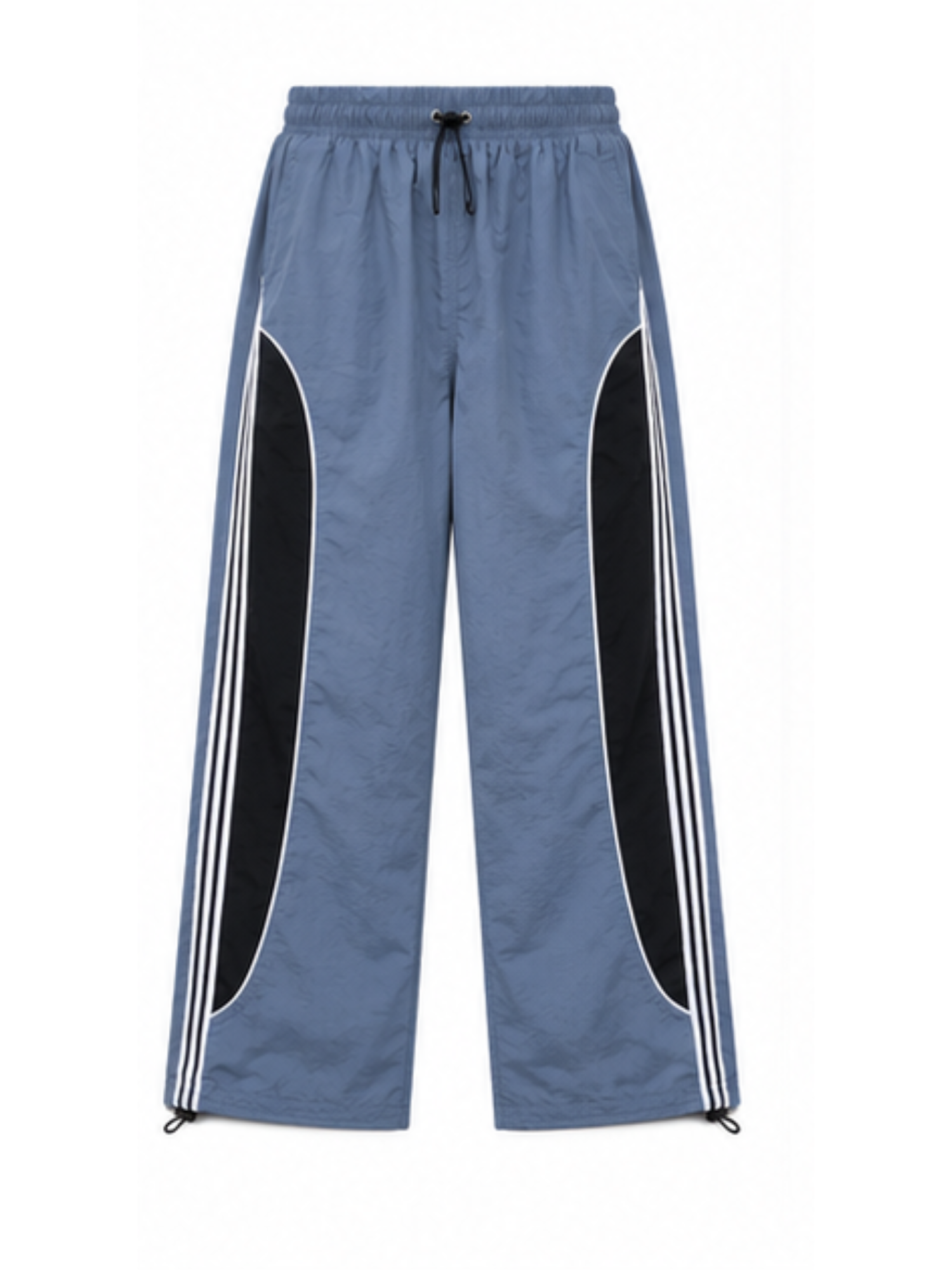 PANTALON POWER TRACK TELA MOJADA COLOR GRIS HOMBRE JOGGER WIDE LEG RAYAS LATERALES DEPORTIVO URBANO ELASTICADO - 4