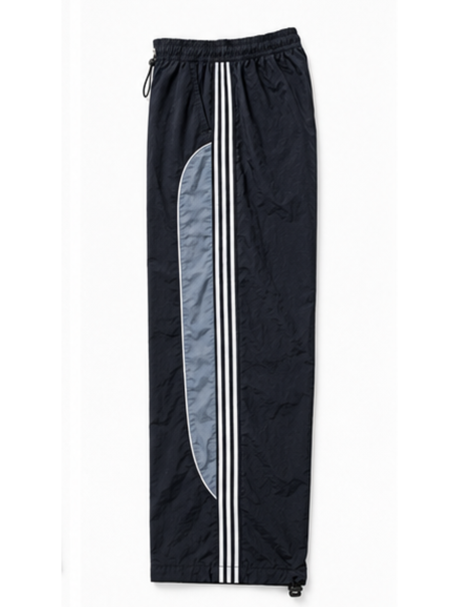 PANTALON POWER TRACK TELA MOJADA COLOR NEGRO HOMBRE JOGGER WIDE LEG RAYAS LATERALES DEPORTIVO URBANO ELASTICADO - 5