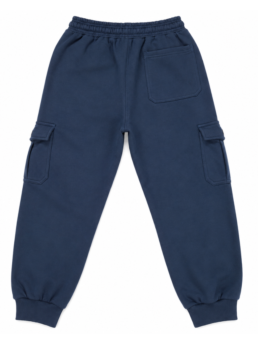 JOGGER CARGO FRANELA HOMBRE COLOR DENIM PUÑO RIB BOLSILLOS LATERALES CINTURA ELÁSTICA CÓMODO SPORT - 5