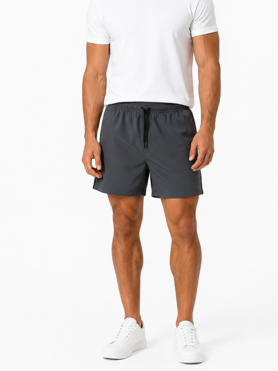 SHORT NOVA HOMBRE TELA NOVA GRIS REGULAR PRETINA ELASTICA CORDON AJUSTABLE BOLSILLOS - 7