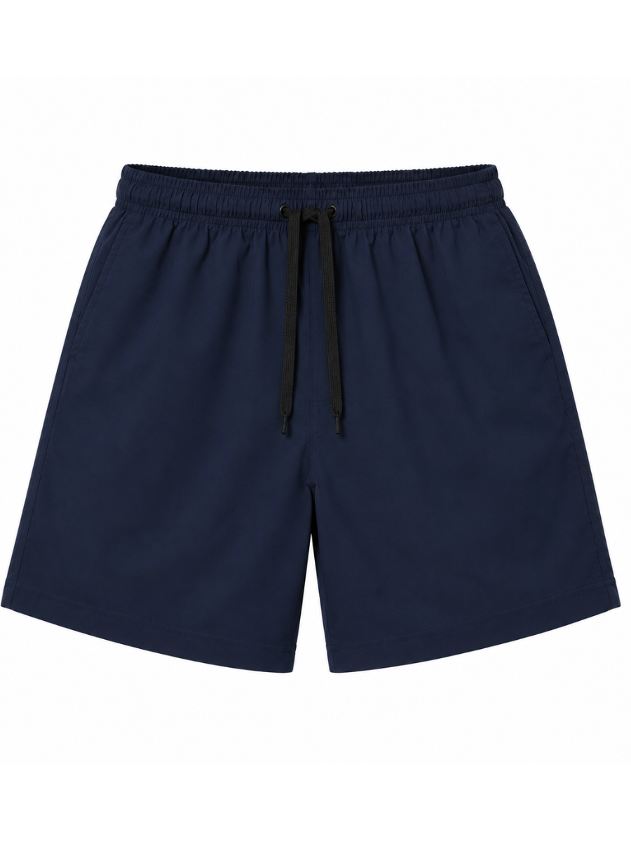 SHORT NOVA TELA NOVA AZUL MARINO REGULAR PRETINA ELASTICA CORDON BOLSILLOS HOMBRE - 4