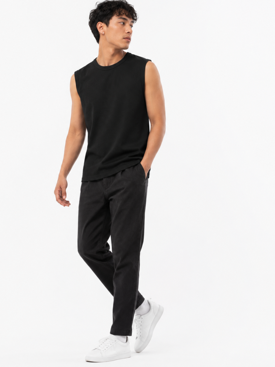 POLO MANGA CERO HOMBRE ALGODON CUELLO REDONDO FIT SLIM BASICO CASUAL DEPORTIVO GYM USO DIARIO - 1