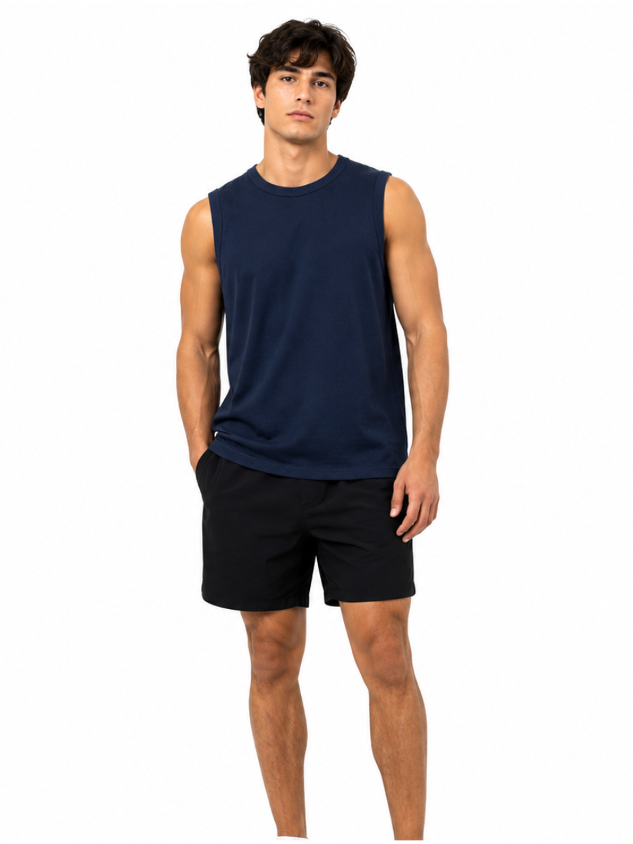 POLO MANGA CERO HOMBRE ALGODON JERSEY CUELLO REDONDO SLIM FIT CASUAL DEPORTIVO GYM USO DIARIO PERU - 1