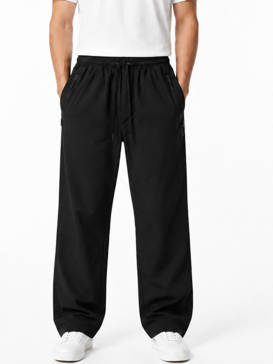 PANTALÓN  URBANO HOMBRE DEPORTIVO MALLA CASUAL BOLSILLOS CON CIERRE PRETINA ELÁSTICA - 1