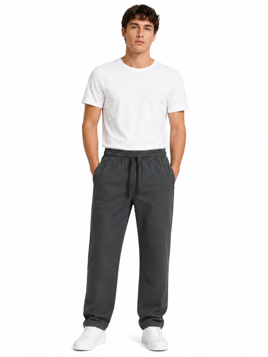 PANTALÓN URBANO HOMBRE DEPORTIVO MALLA CASUAL BOLSILLOS CON CIERRE PRETINA ELÁSTICA - 5